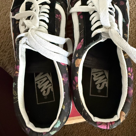 Vans Black Floral Old Skool Sneakers Size 8 - Picture 9 of 11